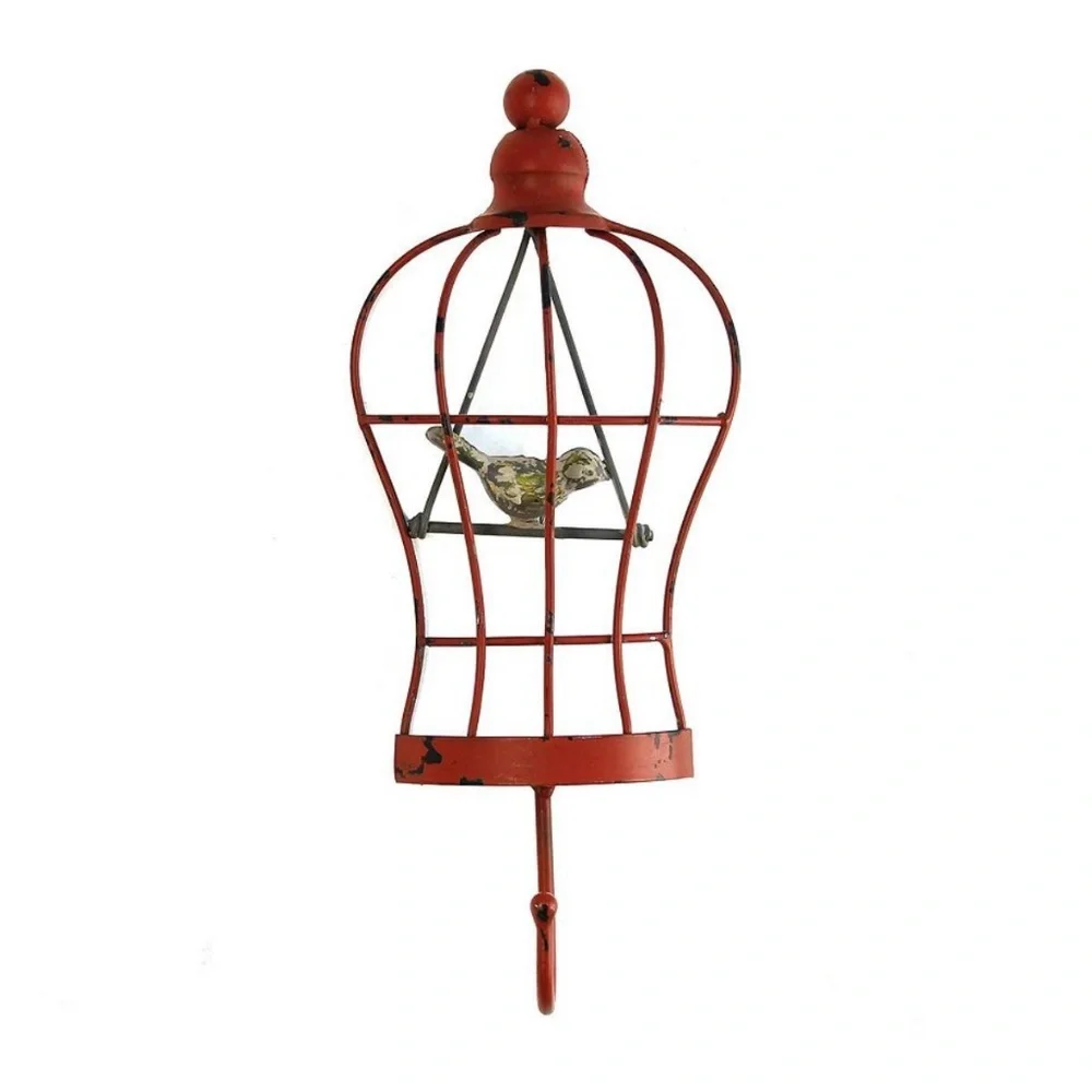 Birdcage Wall Hook - Metal Wall Decor - Coat Hooks - Key Hook